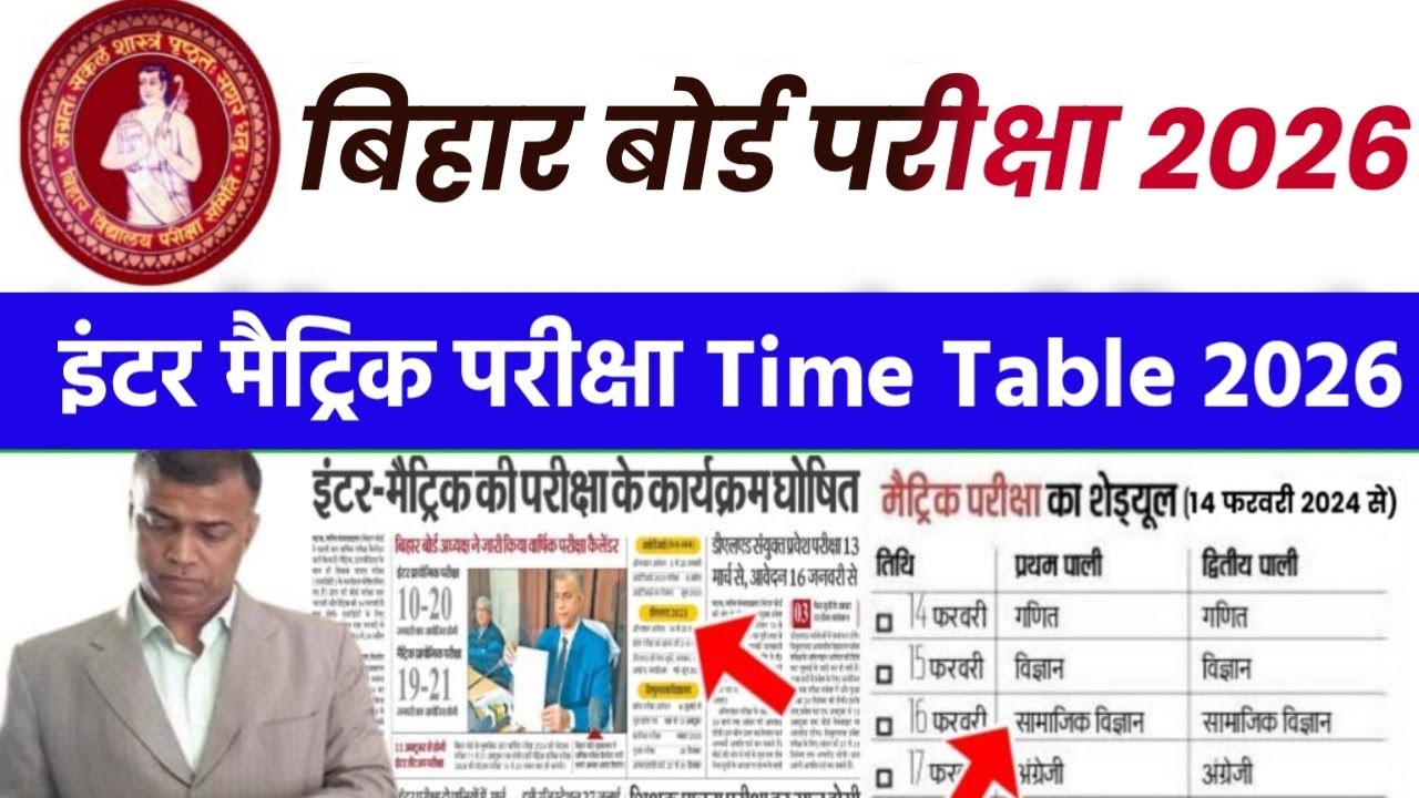 Bihar Board Exam 2026 Date Sheet